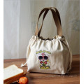 Drawstring Portable Cotton Cute Cartoon Printed Canvas Hand Carry Lunch Bag